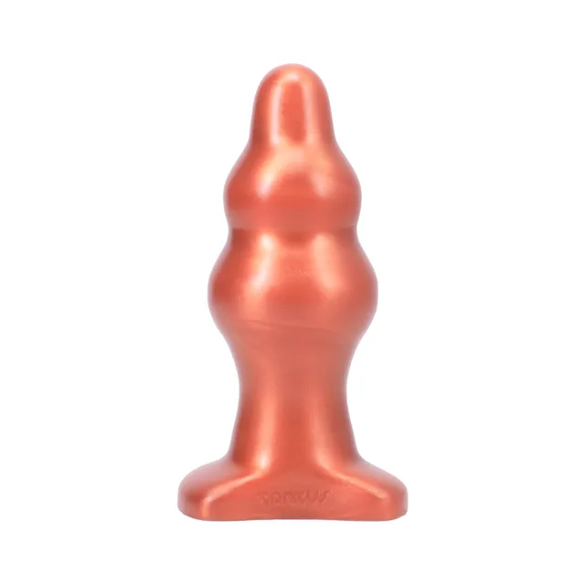 Tantus Severin Medium copper plug front view of graduated rounded contours