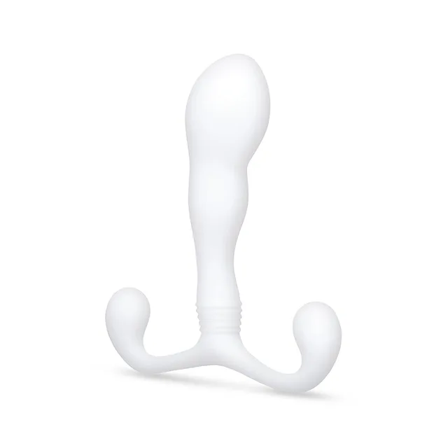 b-Vibe P-Spot Slim X white upright front view with three curved arms