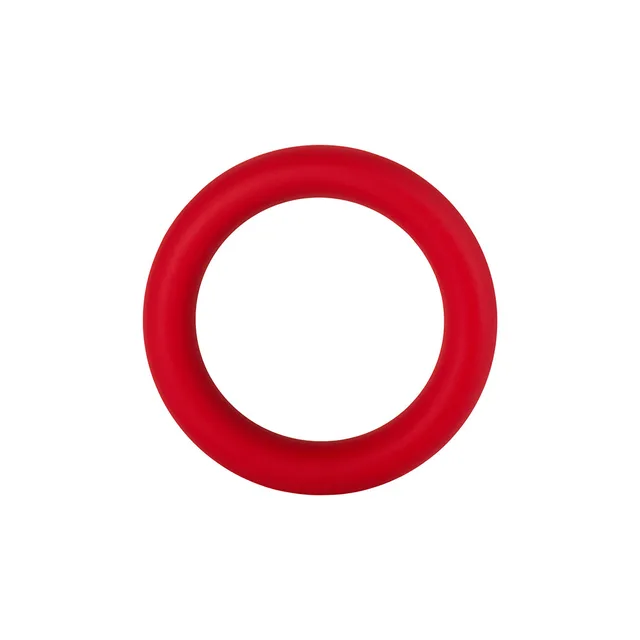 Front view of small red F-64 wide silicone ring