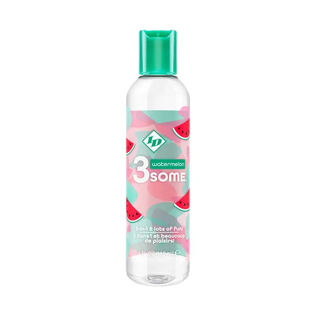 ID 3some Watermelon clear lube bottle with green cap