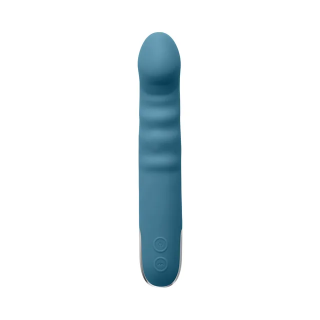 Front view of teal Queen of All Trades with ribbed upper shaft