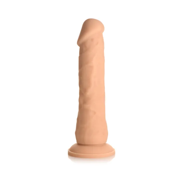 Curve Novelties Easy Riders Light vanilla-toned dildo upright with veined shaft, tapered head and round base
