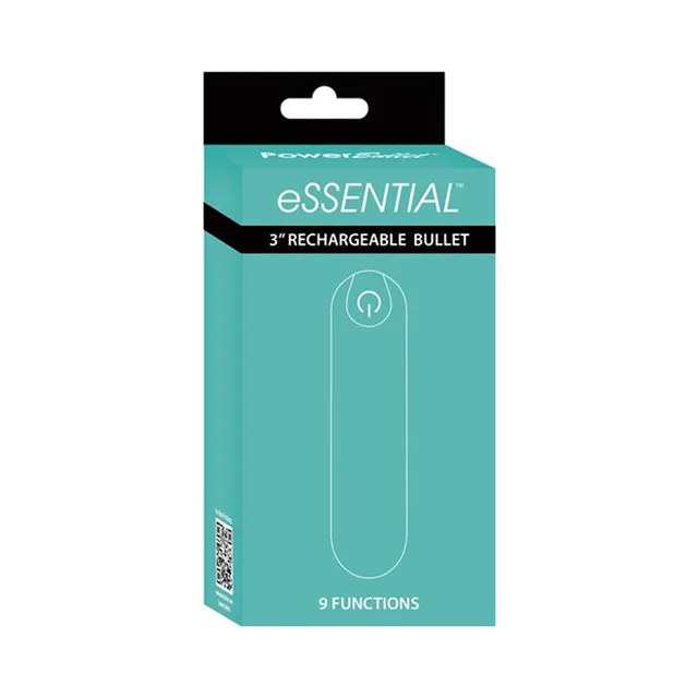 Teal Powerbullet eSSENTIAL 3-inch rechargeable bullet retail box