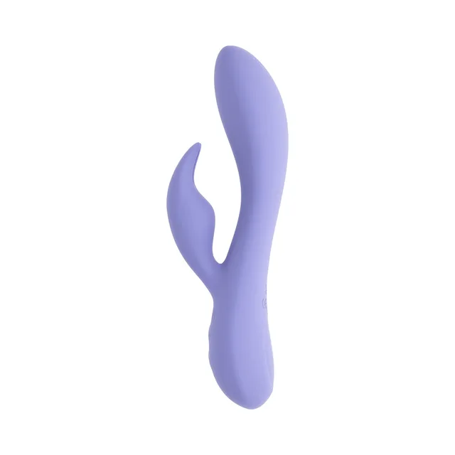 Selopa Purple Craze lavender ear-shaped dual vibrator front view of the long main arm and curved ear-shaped side arm