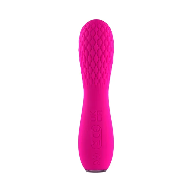 front view of pink Razzle Dazzle vibrator with diamond texture