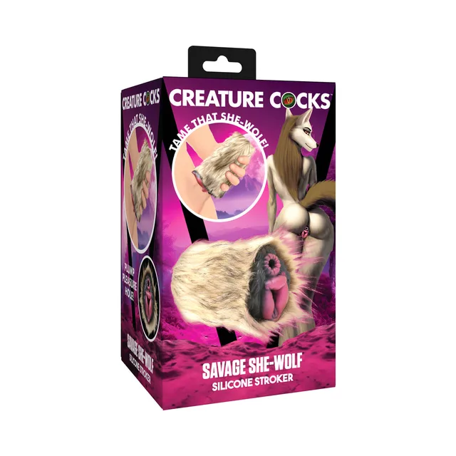 Creature Cocks Savage She-Wolf furry stroker in pink box