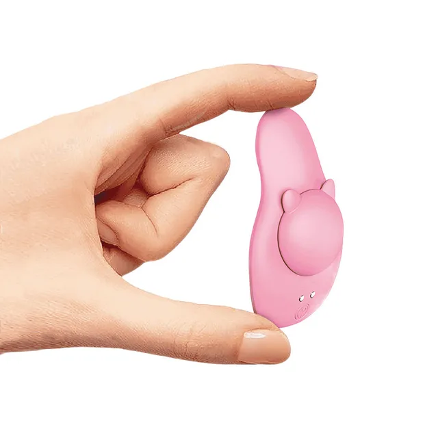 Ultra Kitty Kitty pink panty vibrator held between two fingers