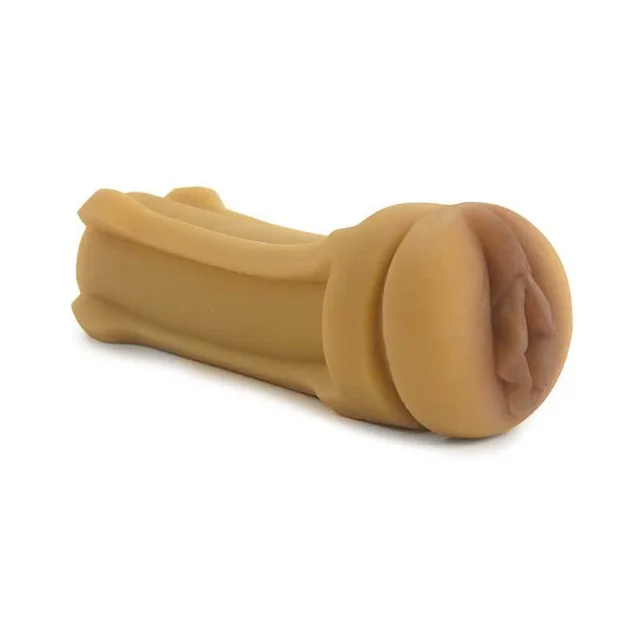 Tan pussy-opening sleeve with molded outer detail