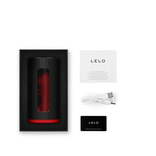 LELO F1S V3 red device with presentation case cable and booklet