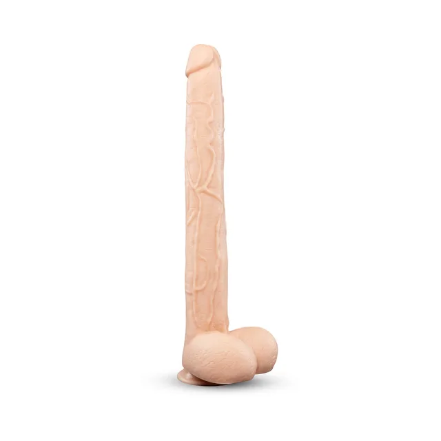 b-Vibe Bone 17-inch realistic dildo front upright view
