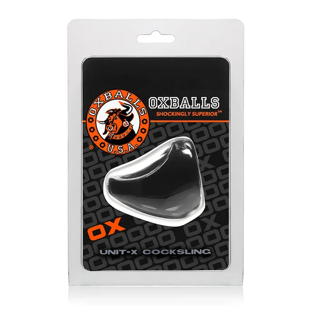 OxBalls Unit-X Black TPE Sling in hanging package
