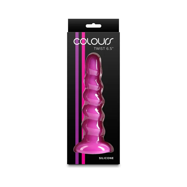 NS Novelties Colours Twist purple beaded dildo inside the black hanging retail sleeve