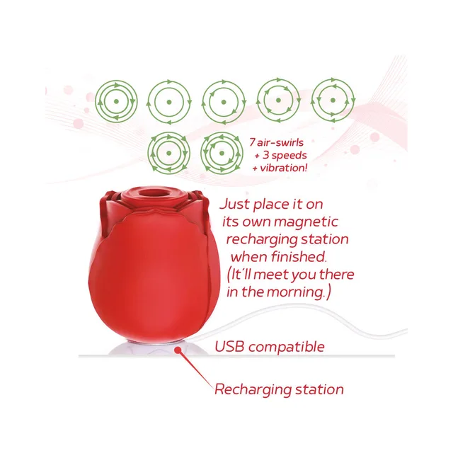 Red Wild Rose Classic on round charging stand graphic