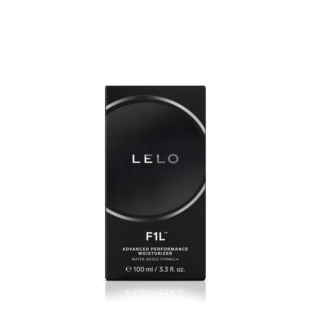 Front view of black LELO F1L retail carton