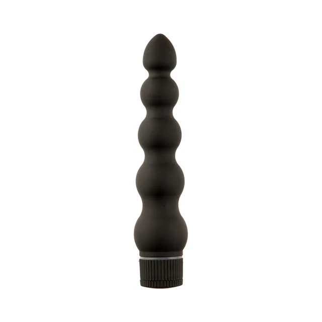 Black Magic 7-Inch Vibrator upright seven-rib black vibrator