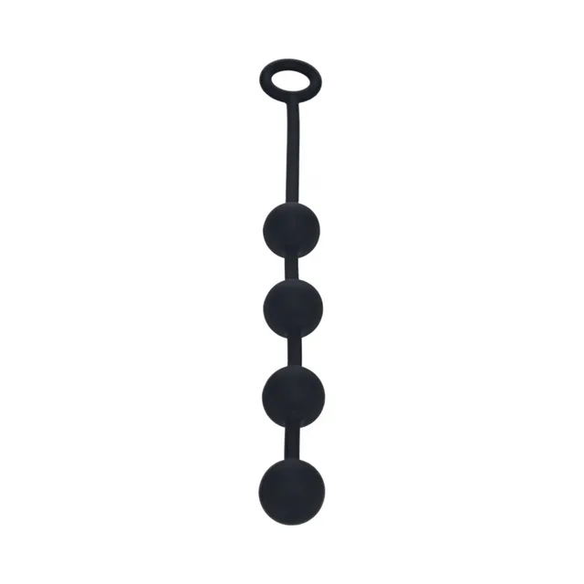 Medium black LEVELZ anal balls with four round beads