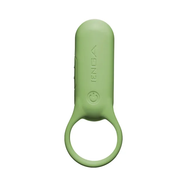 TENGA paiRING Plus lime compact vibrator on white background