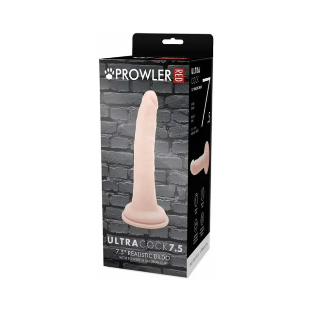 Prowler RED Ultra Cock 7.5-inch vanilla dildo retail box