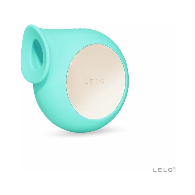 Aqua LELO SILA with wide oval opening and gold face