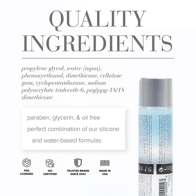 Four-ounce System JO Classic Hybrid ingredient graphic with rear label