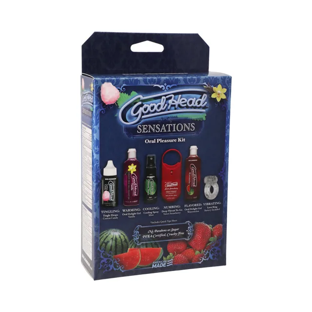 GoodHead Sensations six-piece kit in blue retail box