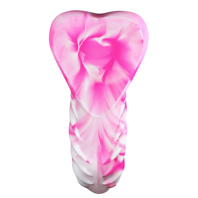 smooth rear face of pink swirl Luvgrind with sculpted heart-shaped outline