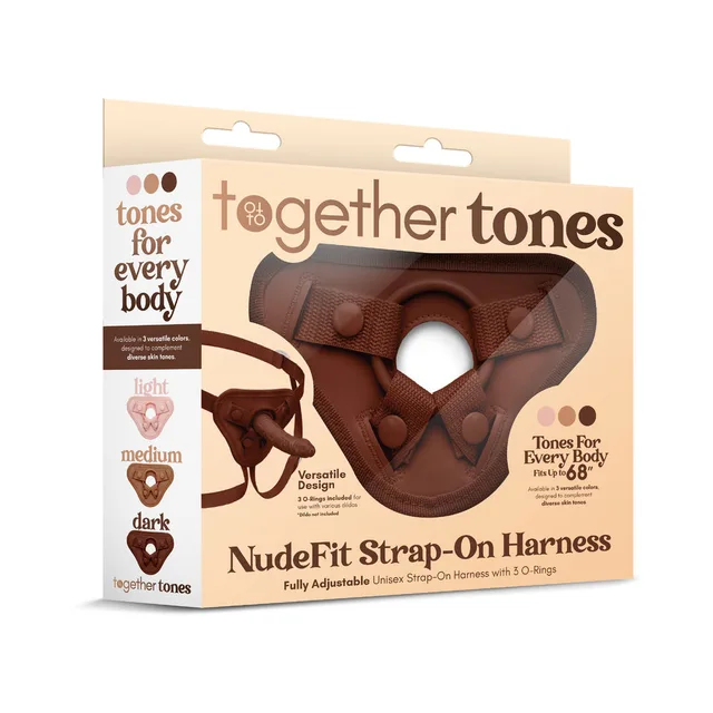 Together Toy NudeFit dark brown strap-on harness with retail package