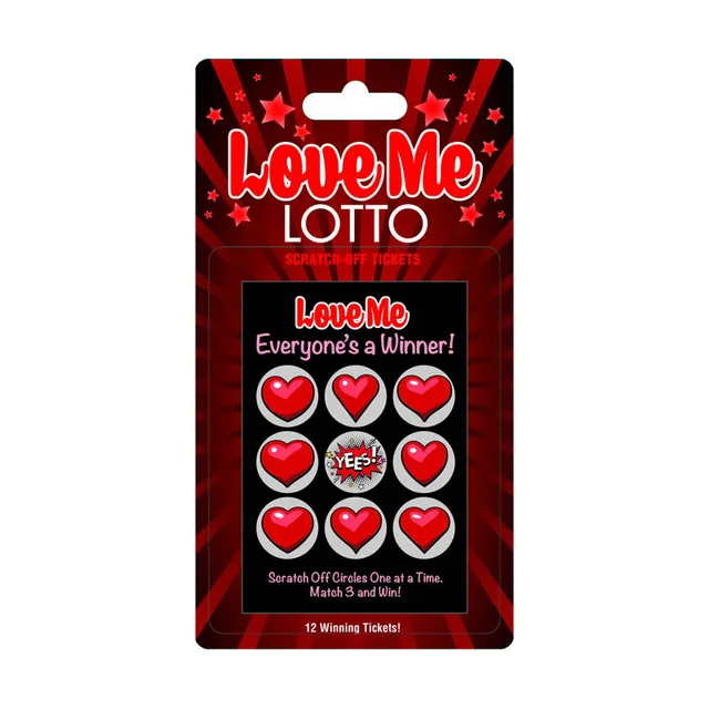 Little Genie Love Me Lotto red pack with heart ticket grid