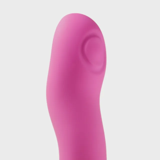 Close-up of turquoise Hana curved tip and top control button