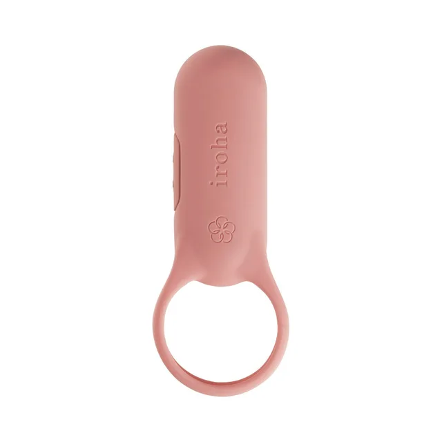 TENGA iroha paiRING Plus coral pink compact vibrator on white background