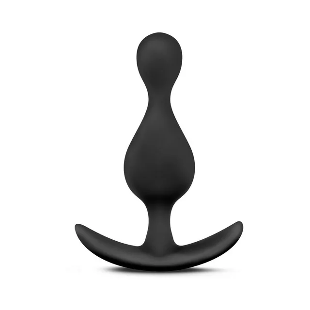 Front view of black double-wave plug with curved base