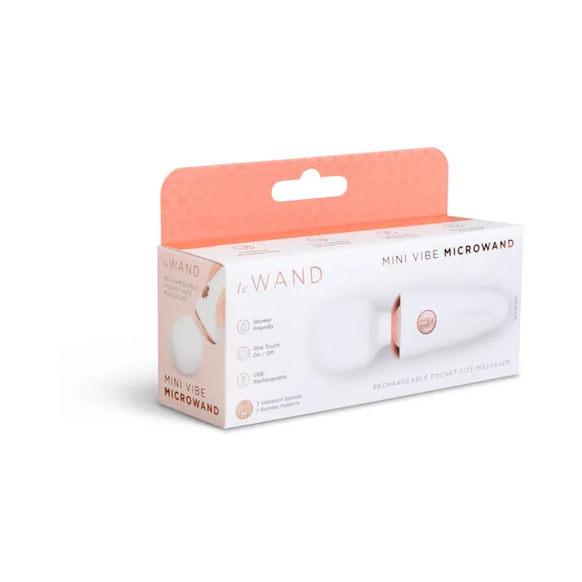 White Le Wand Mini Micro wand in white retail box