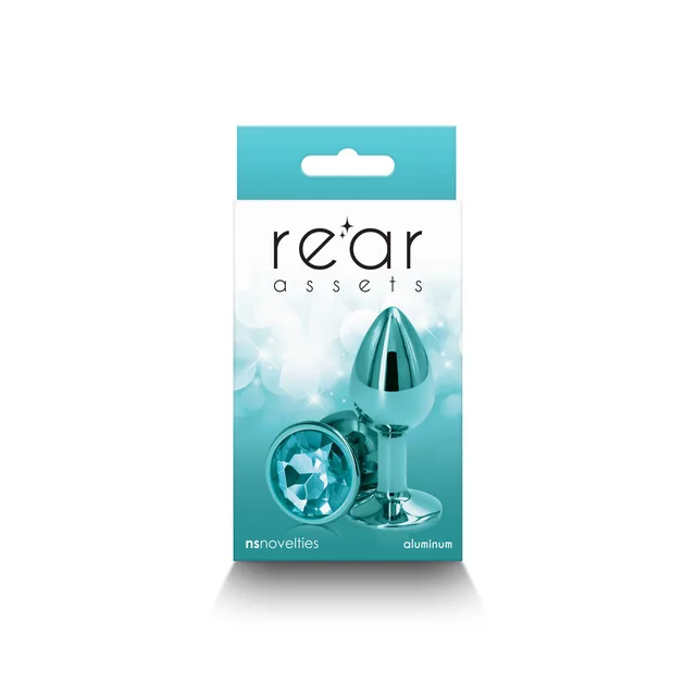 NS Novelties Rear Assets small teal aluminum anal plug front retail package
