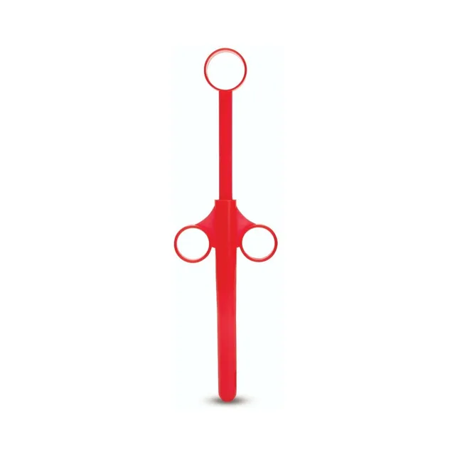 Full view of red Prowler RED three-ring Lube Shooter