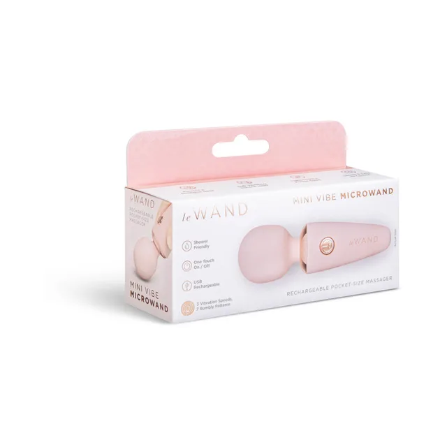 Rose-gold Le Wand Mini Micro wand in pink retail box