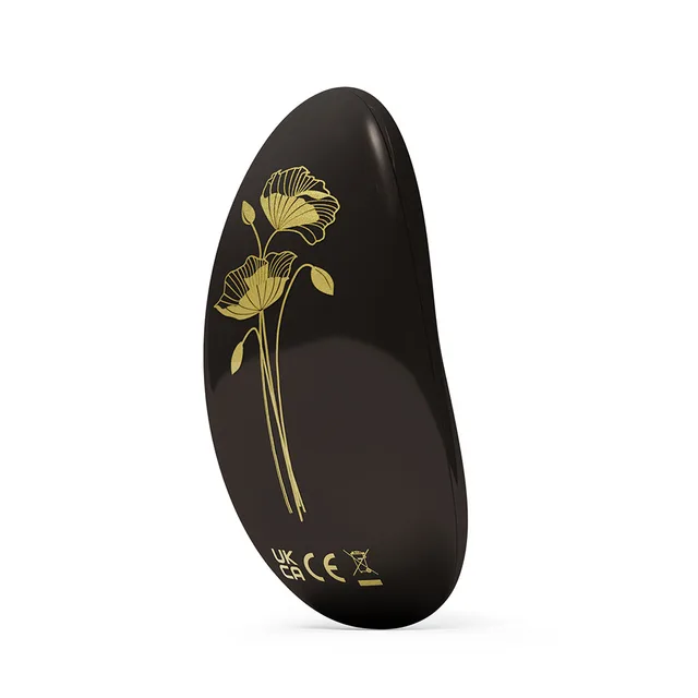 Rear of black NEA 3 with large gold floral artwork