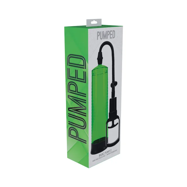 Green Shots Pumped Basic Pump 2 with black hose and hand pump in retail box