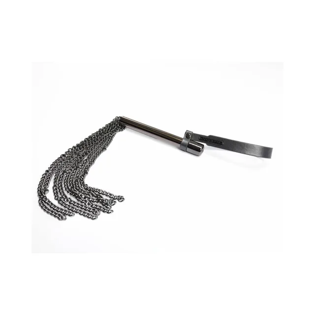 Gray Coquette chain whip angled on white background