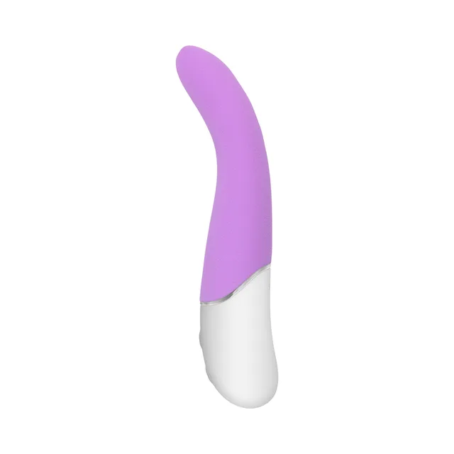 Evolved Slip of the Tongue purple curved vibrator left angled profile