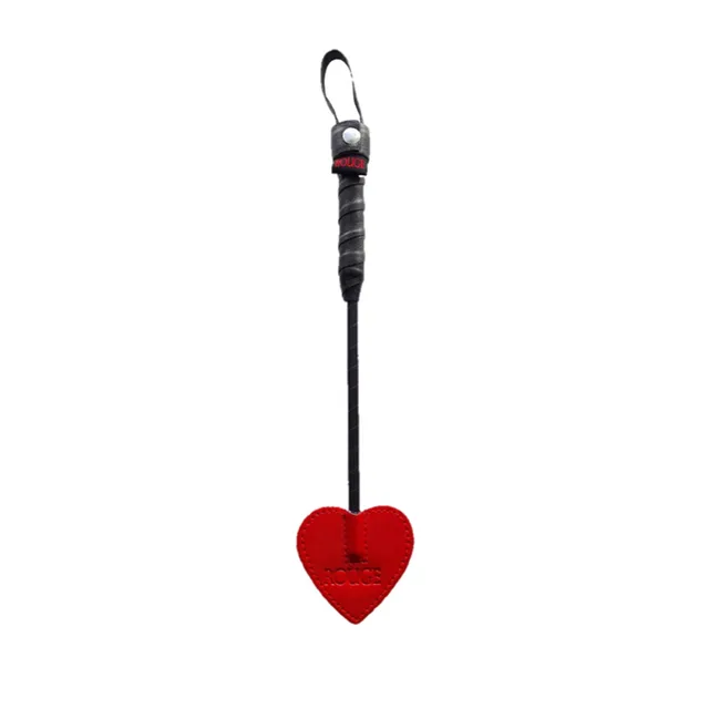 Red Rouge mini spade paddle with heart head and black handle