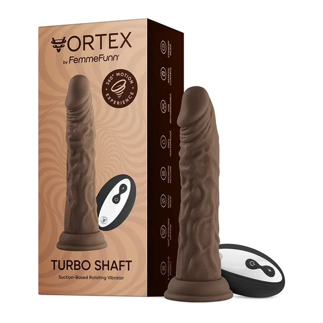 Vortex Turbo Shaft Brown Dildo with carton and remote