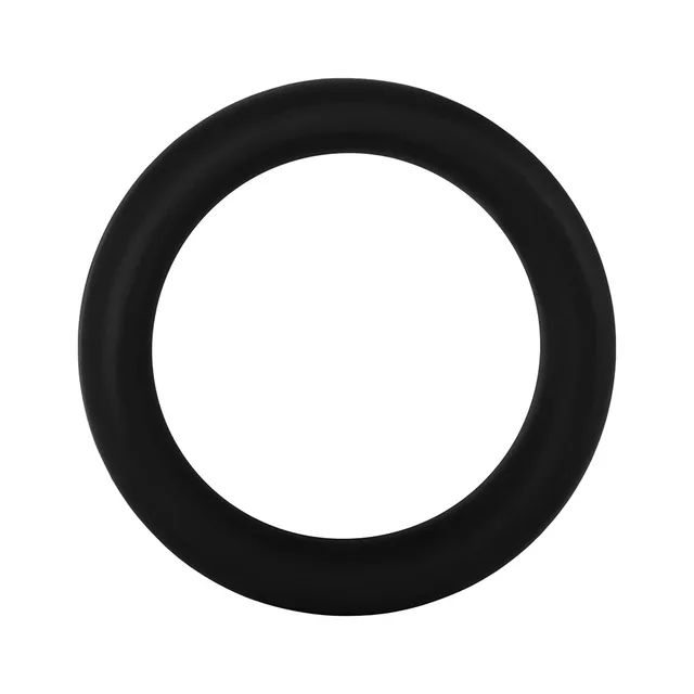 Front view of medium black F-64 wide silicone ring