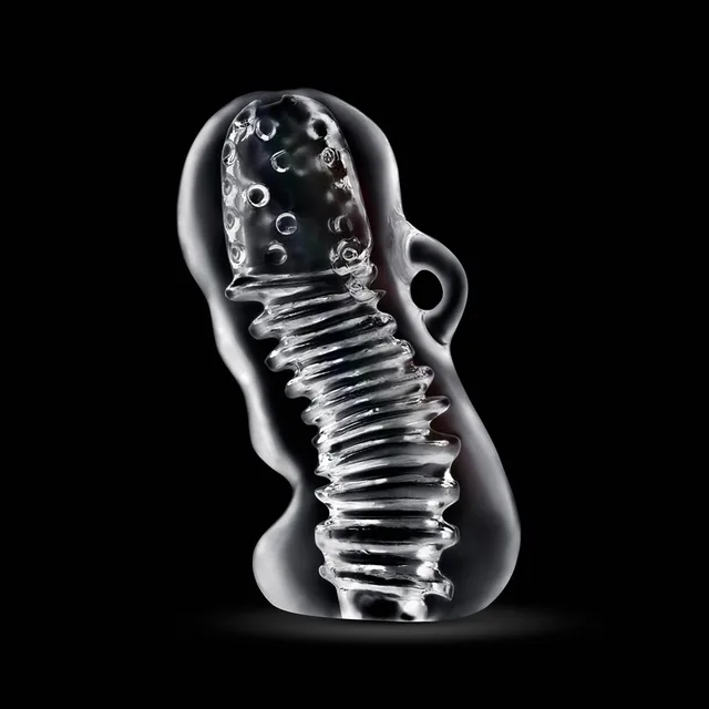 Blush RIZE Squeezy clear ergonomic stroker upright curved textured profile