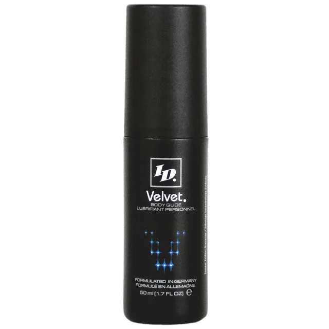 Matte-black 1.7 oz ID Velvet silicone lubricant bottle