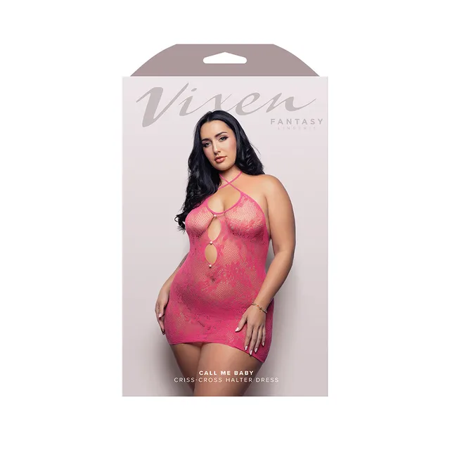 Call Me Baby hot pink halter dress Queen retail box