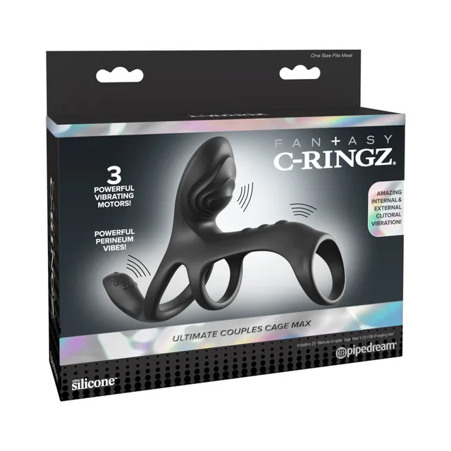 Black Fantasy C-Ringz Couples Cage Max on retail box