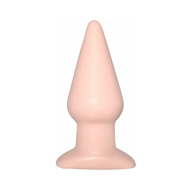 Large vanilla anal plug with tapered body and T-shaped base