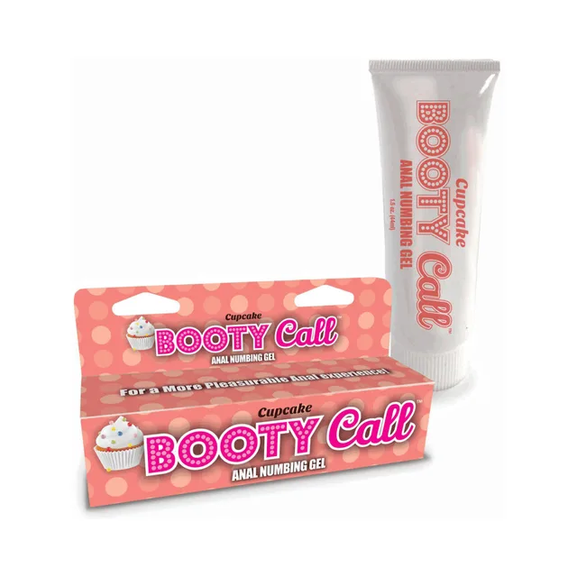 Booty Call Cupcake gel tube beside pink carton