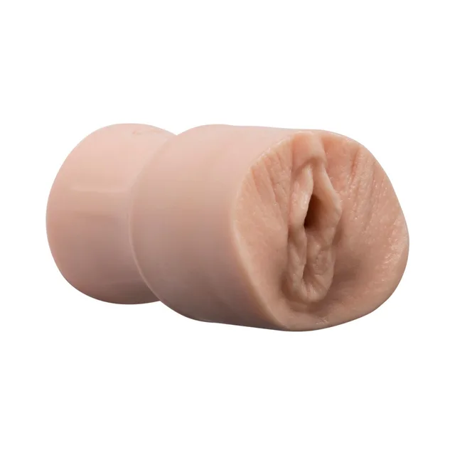 Doc Johnson Dani Daniels Signature Stroker angled view of beige molded opening