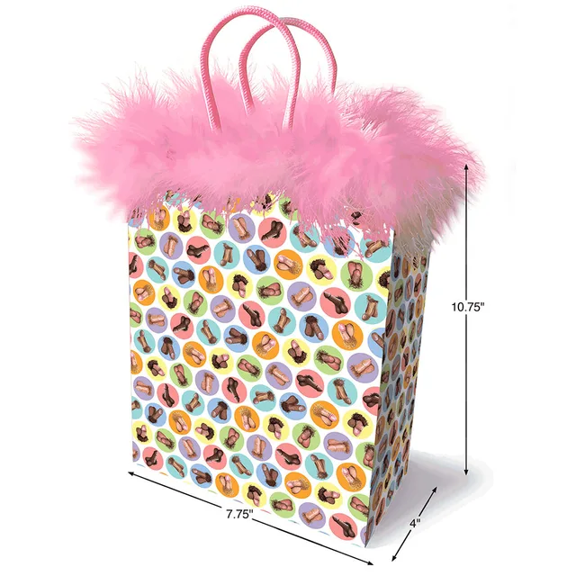 Dirty Penis multicolor gift bag with pink marabou trim